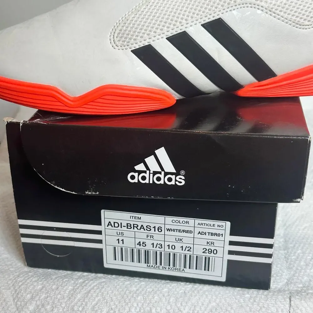 Adidas The Contestant Taekwondo Shoes Neon Orange White Size 11 Mens Slip On MMA